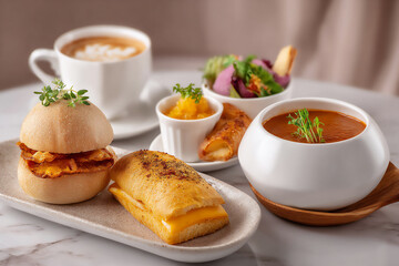 marble table brunch spread