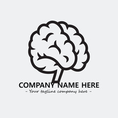 Brain illustration black and white for logo company vector image
