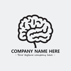 Brain illustration black and white for logo company vector image
