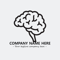 Brain illustration black and white for logo company vector image
