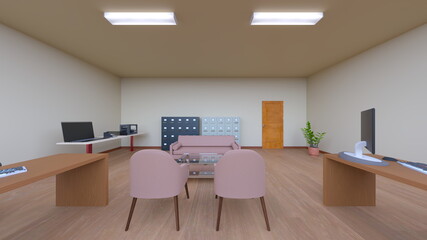 Fototapeta premium オフィス空間 3DCGレンダリング