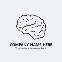 Brain illustration black and white for logo company vector image

