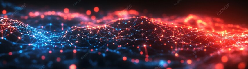 Abstract Map of Digital Connections and Information Flow Across Continents in Vibrant Hues