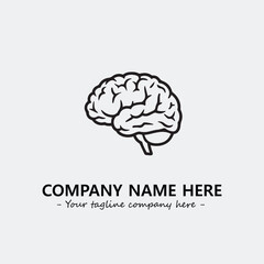 Brain illustration black and white for logo company vector image
