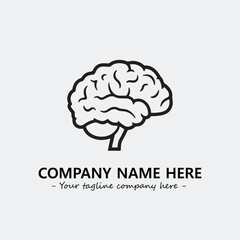 Brain illustration black and white for logo company vector image
