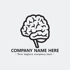 Brain illustration black and white for logo company vector image
