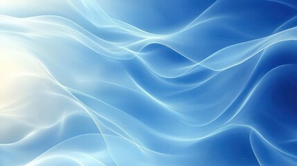 Obraz premium serene abstract digital artwork blue white flowing shapes smooth curves modern minimalism
