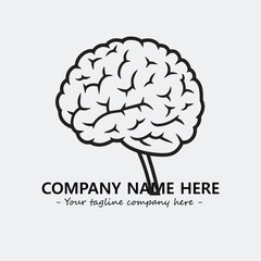 Brain illustration black and white for logo company vector image
