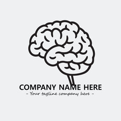 Brain illustration black and white for logo company vector image
