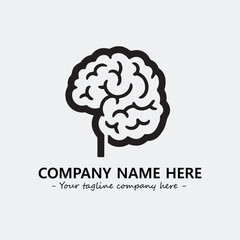 Brain illustration black and white for logo company vector image
