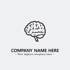 Brain illustration black and white for logo company vector image

