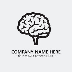 Brain illustration black and white for logo company vector image
