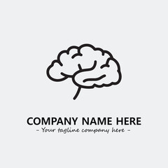 Brain illustration black and white for logo company vector image
