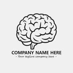 Brain illustration black and white for logo company vector image
