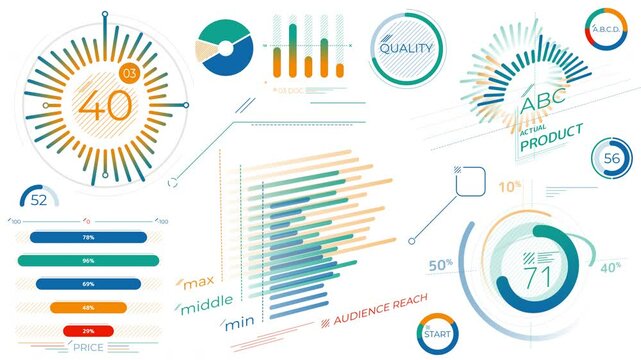 Pack of animated infographic elements for business data