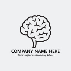 Brain illustration black and white for logo company vector image
