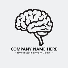 Brain illustration black and white for logo company vector image
