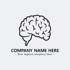 Brain illustration black and white for logo company vector image
