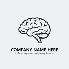 Brain illustration black and white for logo company vector image
