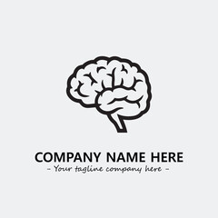 Brain illustration black and white for logo company vector image
