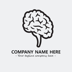 Brain illustration black and white for logo company vector image
