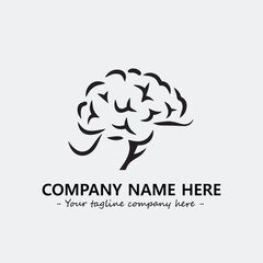 Brain illustration black and white for logo company vector image

