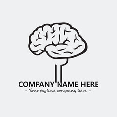Brain illustration black and white for logo company vector image
