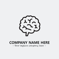 Brain illustration black and white for logo company vector image
