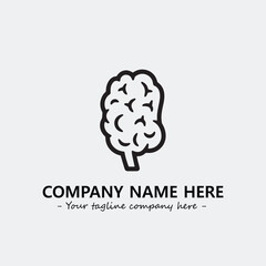 Brain illustration black and white for logo company vector image
