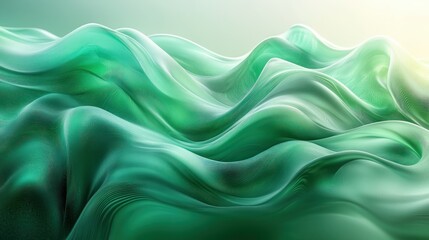 Obraz premium Abstract Green Nature Background Smooth Curves Flowing Energy Light Modern Design