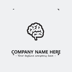 Brain illustration black and white for logo company vector image
