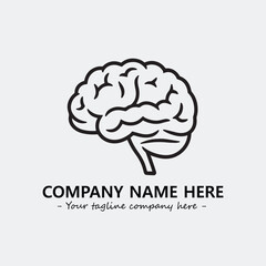 Brain illustration black and white for logo company vector image
