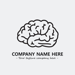 Brain illustration black and white for logo company vector image
