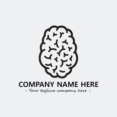 Brain illustration black and white for logo company vector image
