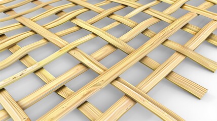 Photorealistic image of a bamboo utensil divider on a white background