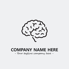Brain illustration black and white for logo company vector image
