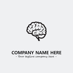 Brain illustration black and white for logo company vector image
