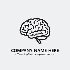 Brain illustration black and white for logo company vector image
