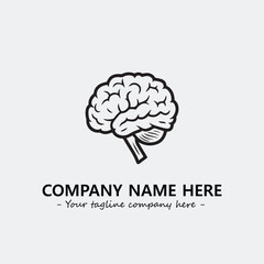Brain illustration black and white for logo company vector image
