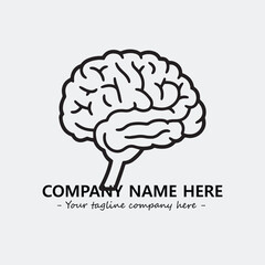 Brain illustration black and white for logo company vector image
