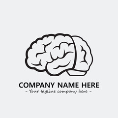 Brain illustration black and white for logo company vector image
