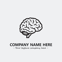 Brain illustration black and white for logo company vector image

