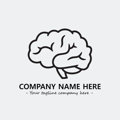 Brain illustration black and white for logo company vector image
