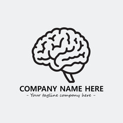 Brain illustration black and white for logo company vector image
