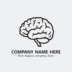 Brain illustration black and white for logo company vector image
