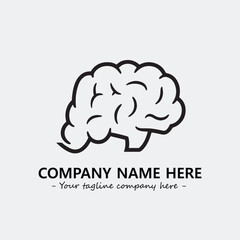 Brain illustration black and white for logo company vector image
