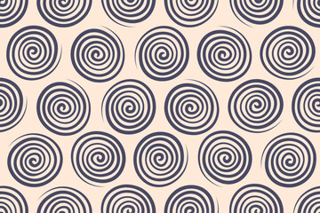 Fototapeta premium Spiral seamless pattern. Vortex background. Modern geometric design. Abstract helix ornament. Decorative repeat circular black elements on white background. Vector illustration