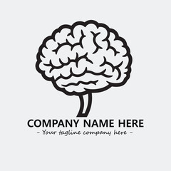 Brain illustration black and white for logo company vector image
