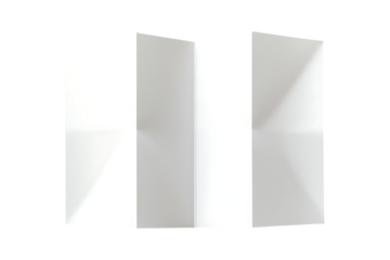 Four panel gate fold brochure isolated on transparent background
