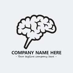 Brain illustration black and white for logo company vector image
